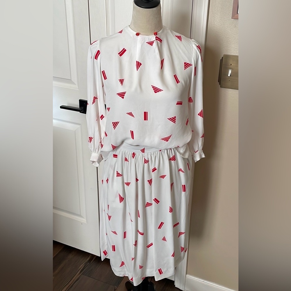 Vintage One Main Place Two-Piece Red & White Dress